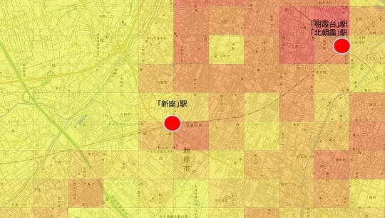  出所：国土交通省『メッシュ別将来人口推計（平成30年推計）』