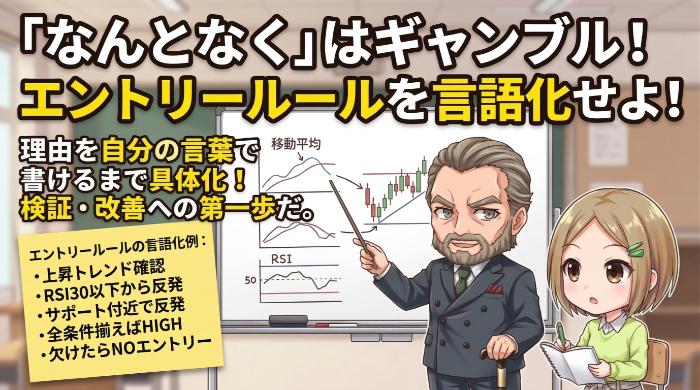 エントリールールの言語化「なぜ入るかを自分の言葉で書け」