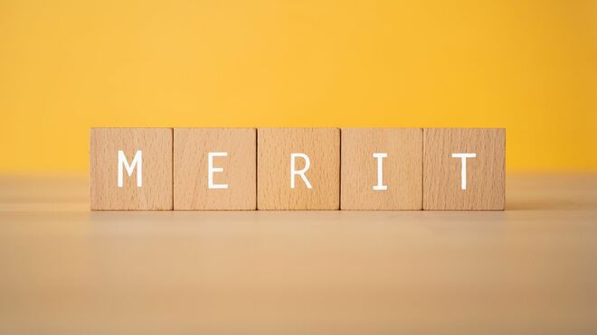 「MERIT」と書かれたブロック