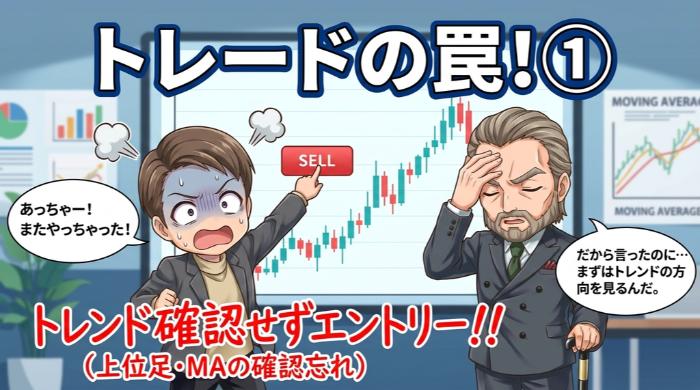 トレンドを確認せずにエントリーしている