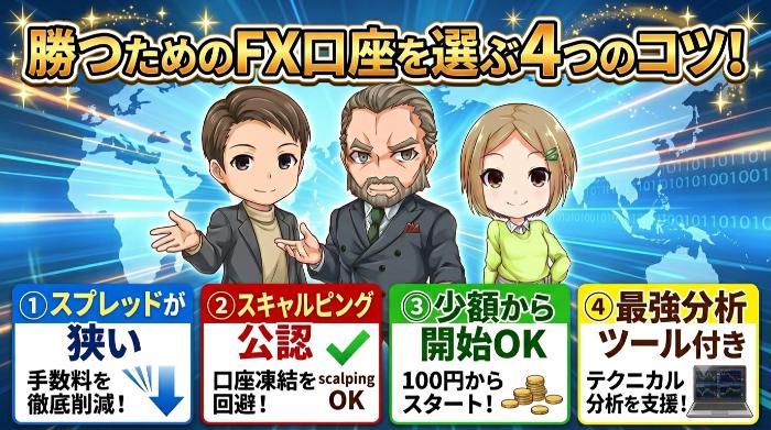 勝つためのFX口座を選ぶ4つのコツ