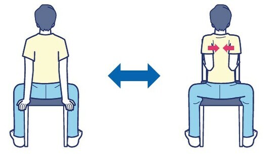 ［図表4］肩甲骨を引き寄せるストレッチ