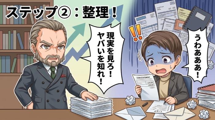 取引履歴と借入残高を整理する