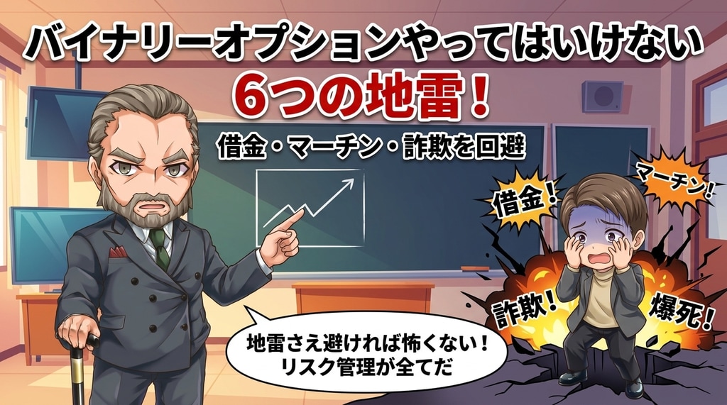  バイナリーオプションやってはいけない6つの地雷！借金・マーチン・詐欺を回避