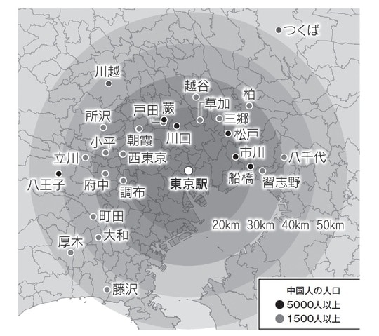 出所：出入国在留管理庁の公表資料を基に日経が作成。2024年6月時点。東京23区と政令指定都市は除く