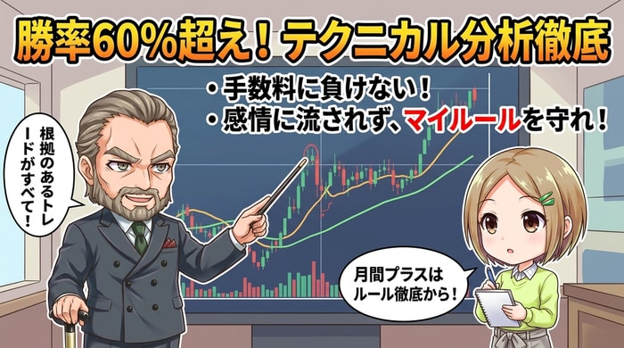 勝率60%以上を目指すテクニカル分析を徹底する