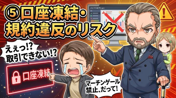 口座凍結・規約違反のリスク