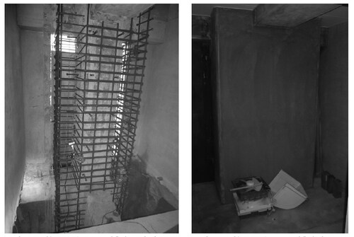 柱コンクリート補強工事中
柱コンクリート補強完了