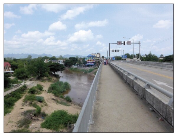 タイとミャンマーの国境となっているモエイ河。近郊に新しい橋を架ける予定になっている