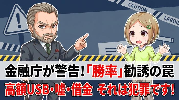 金融庁が警告する「勝率」を使った勧誘の手口
