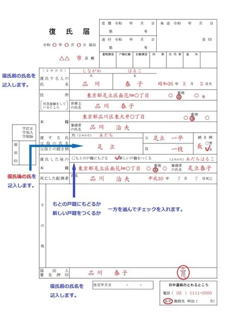 出所：札幌市役所ホームページに掲載の様式をもとに作成 ※用紙は提出先の市区町村役場の窓口で入手できます