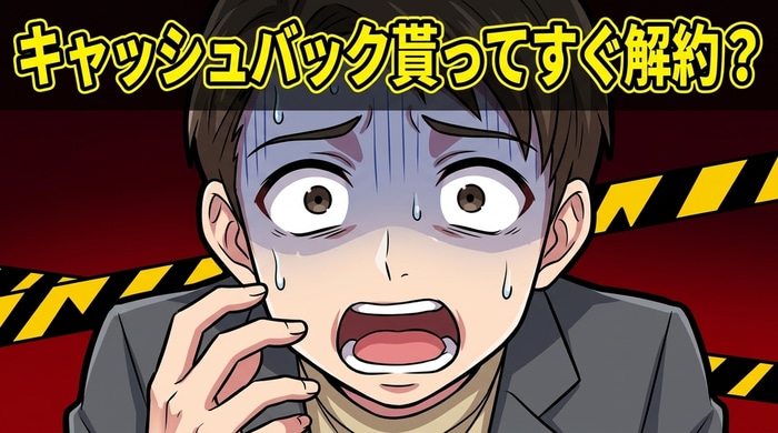 キャッシュバック受領後すぐ解約するとブラックリスト共有リスクがある注意点