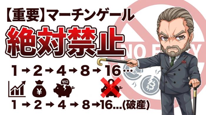 マーチンゲール（倍掛け）は絶対禁止