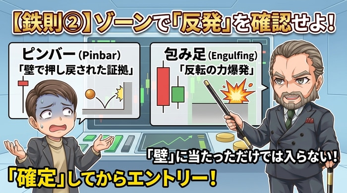 ゾーンに入ってから反発の合図を確認せよ
