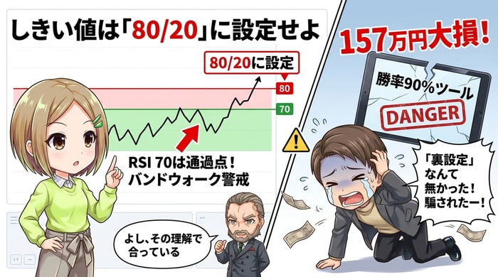 RSIの閾値は80/20が適切