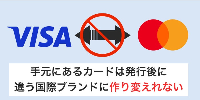 VisaからMastercardに作り替えはできない