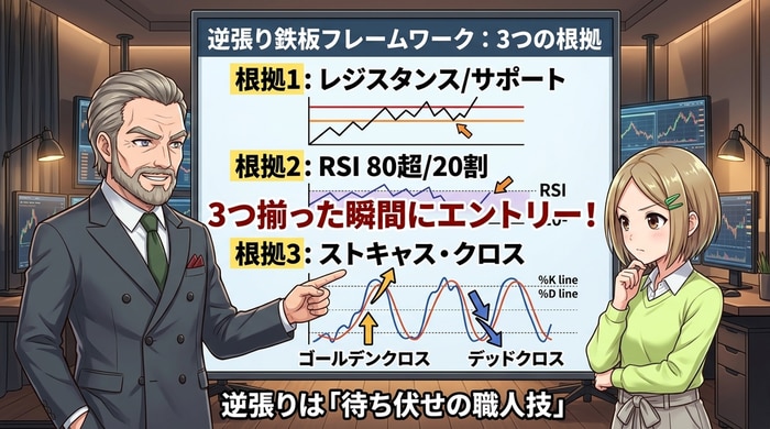 ストキャスティクスのクロスで反転の最終確認