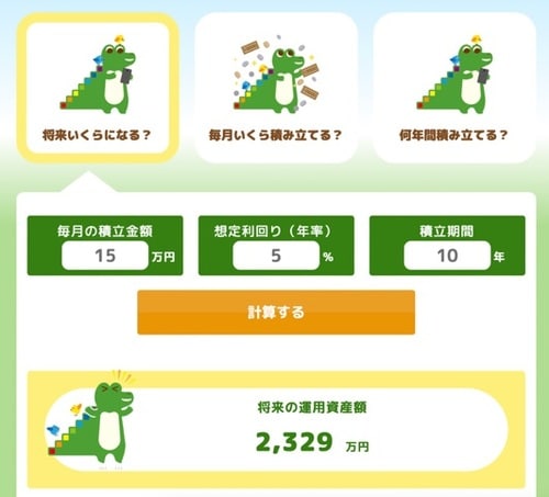 10年後の積立額=2,329万円(運用関係費等、諸経費は考慮していません)