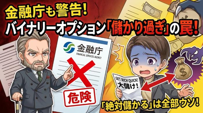 金融庁も警告！バイナリーオプション「儲かりすぎ話」の危険信号
