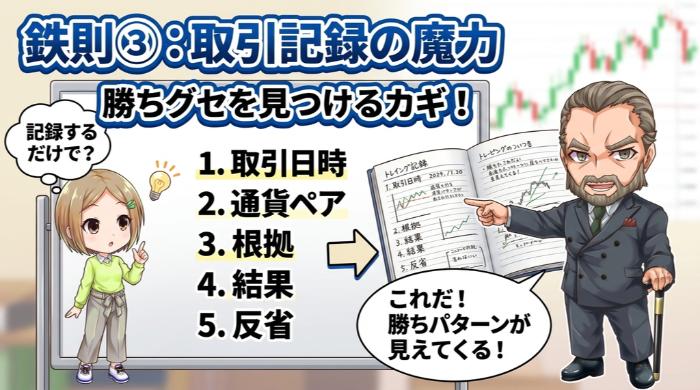 全ての取引を記録して振り返る