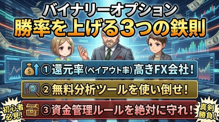 バイナリーオプションで勝率を上げる3つの鉄則