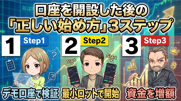 口座を開設した後の「正しい始め方」3ステップ
