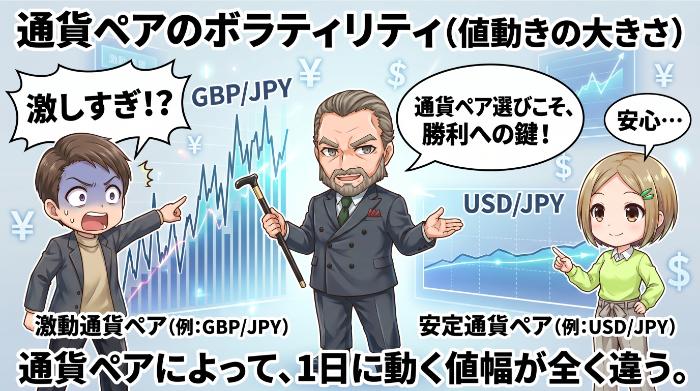 通貨ペアのボラティリティ（値動きの大きさ）