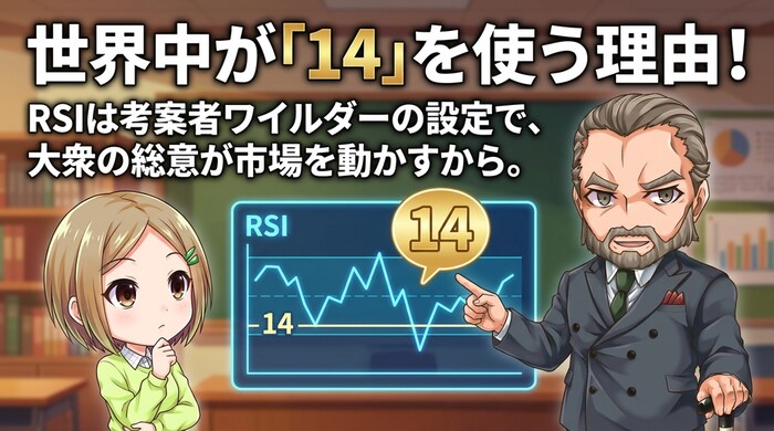 RSIの14は考案者ワイルダーが決めた世界中のプロが使う数字