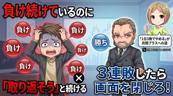 負け続けているのに取り返そうと続けるのはNG