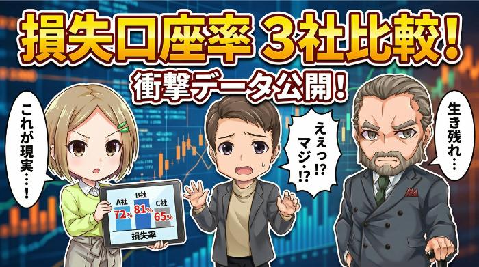 主要3社の損失口座率を比較してみた