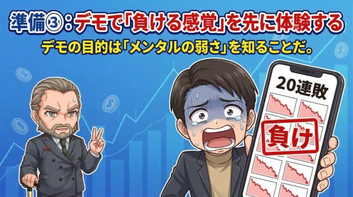 デモトレードで「負ける感覚」を先に体験する