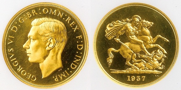 ジョージ6世 (イギリス王／1936－1952年) 現・イングランド女王エリザベス2 世の父であるジョージ6世のコイン。 吃音症などで苦労した人物です。