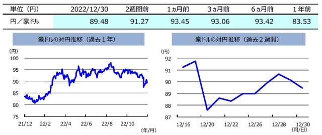 (注)左グラフは2021年12月30日~2022年12月30日、右グラフは2022年12月16日~2022年12月30日。 (出所)FactSetのデータを基に三井住友DSアセットマネジメント作成