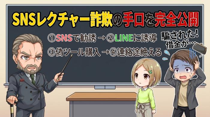 SNSレクチャー詐欺の手口を完全公開