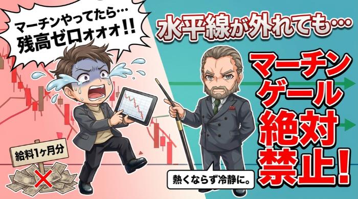 水平線が外れた時の対処法 ── マーチンゲール禁止の鉄則