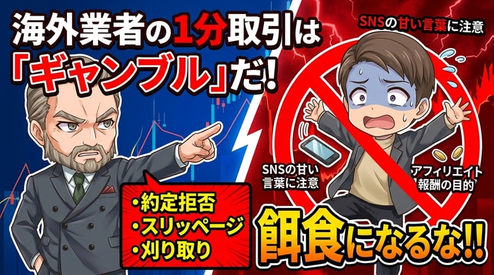 海外業者の1分取引はギャンブル！絶対NG