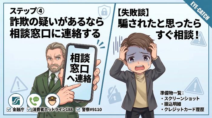 詐欺の疑いがあるなら相談窓口に連絡する