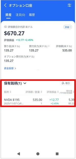 オプション口座