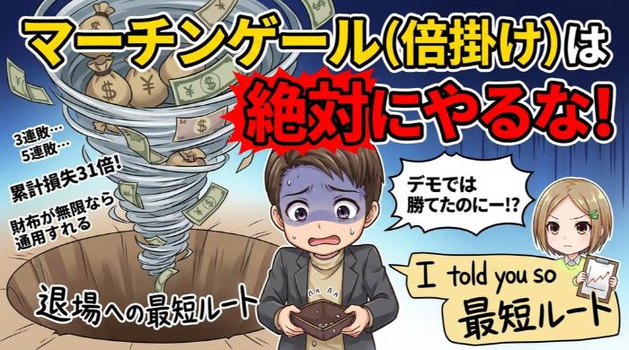 マーチンゲール（倍掛け）は退場への最短ルート