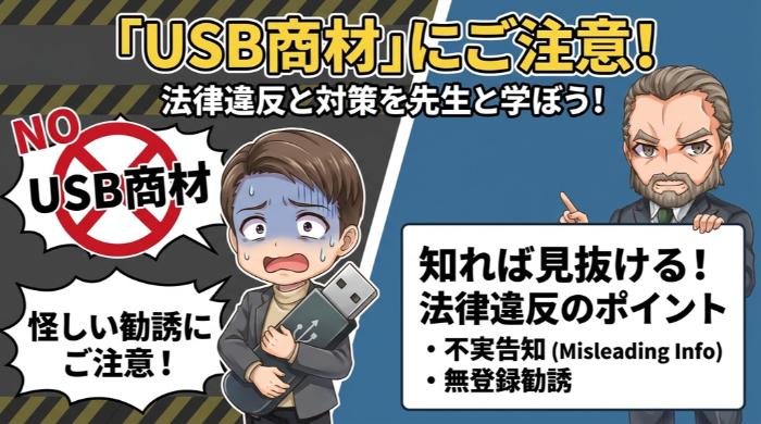 「USB商材を扱う事業者」のどこが法律違反なのか