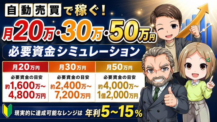 月20万・30万・50万円を自動売買で稼ぐ必要資金シミュレーション