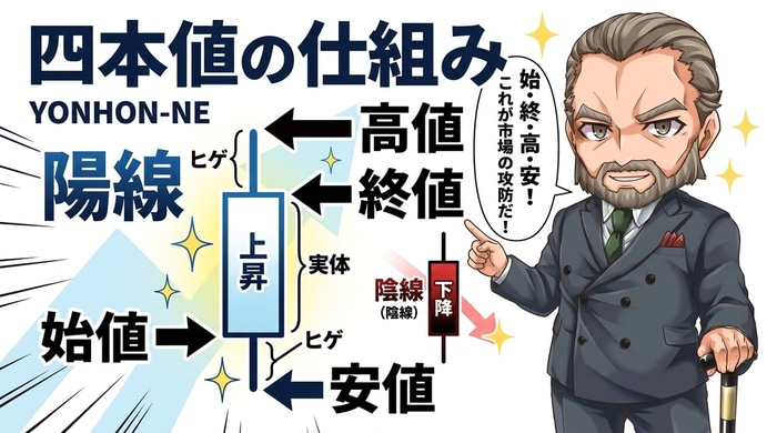 ローソク足の４本値の仕組み