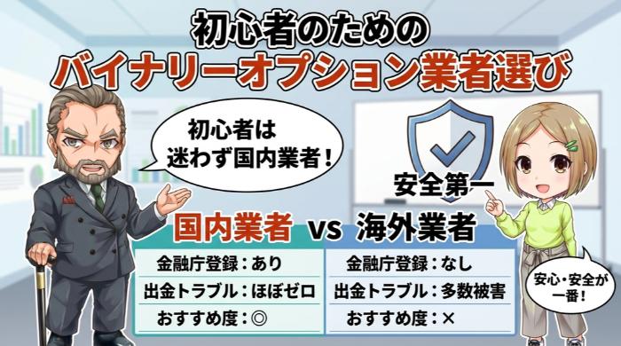 国内業者と海外業者の違い（初心者が選ぶべきはどっち？）