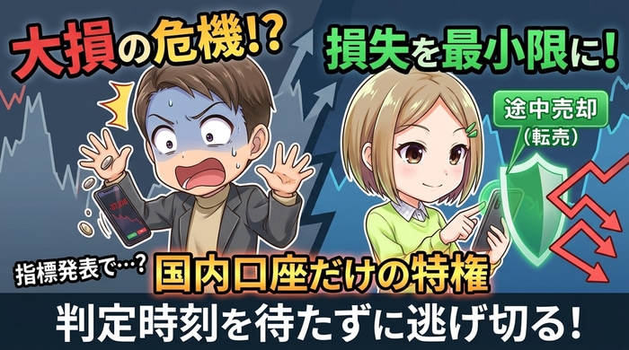 途中売却ができるのは国内口座の特権