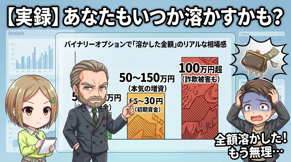 【大損】バイナリーオプションで溶かした金額の相場感|5万から100万超まで