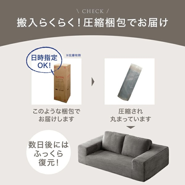 本製品は、段ボール1箱に収まる圧縮梱包でお届けします。
