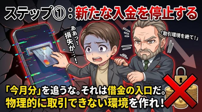 今すぐ新たな入金を停止する