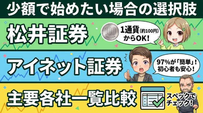 少額で始めたい場合の選択肢