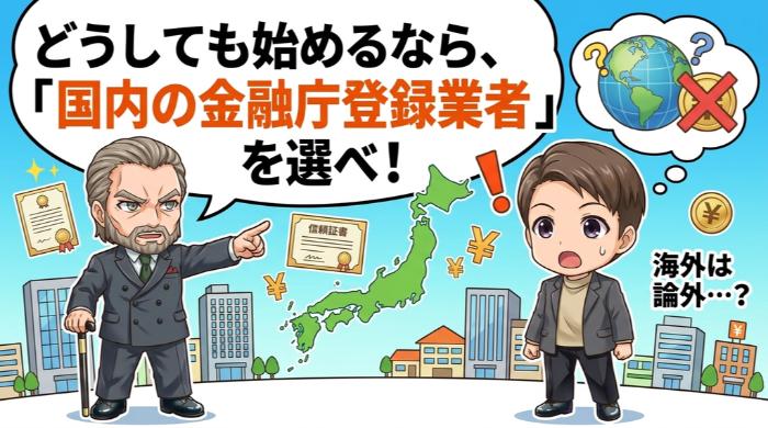 どうしても始めるなら「国内の金融庁登録業者」を選べ