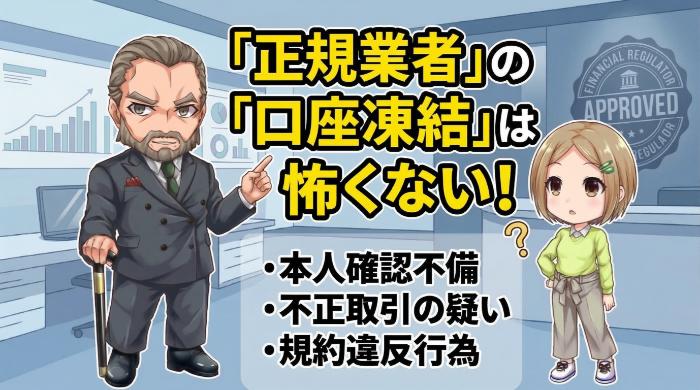 正規の金融機関・登録業者が行う「口座凍結」